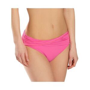BLEU Women's Pink Stretch Sarong Folded Waistband Hipster Swimsuit Bottom 12